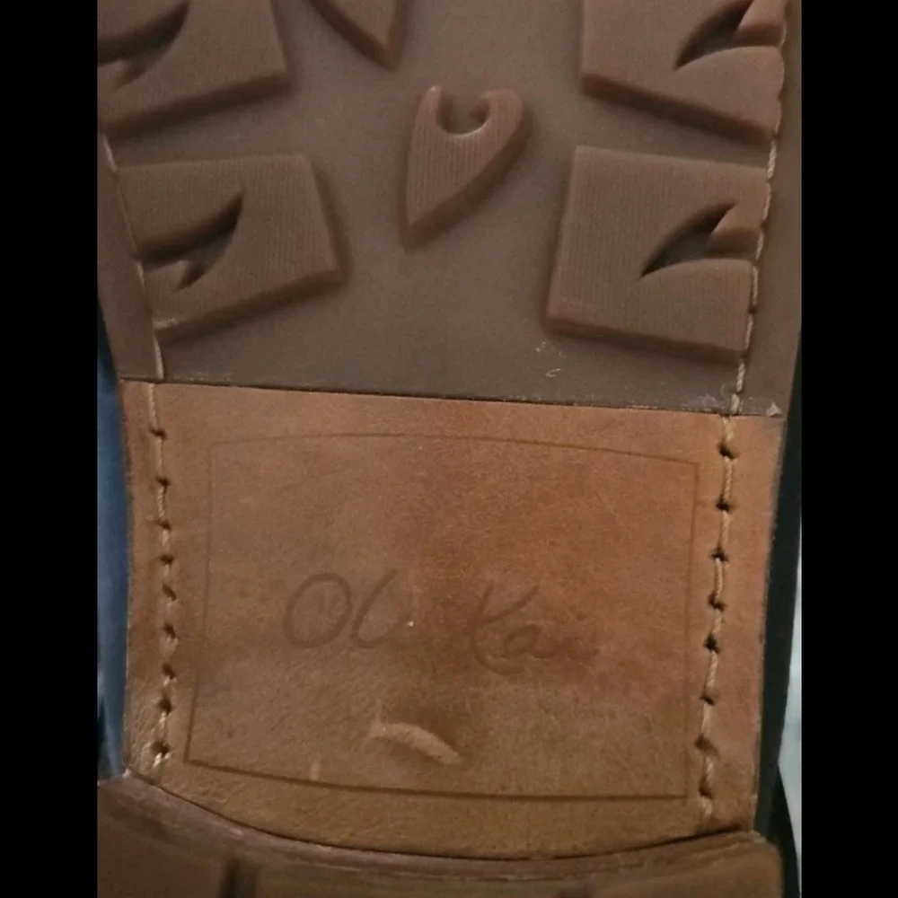 OluKai Womens Black Leather Holo Lio II Tall Boots 7
